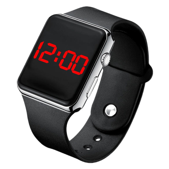 Wholesale Fashion Electronic Watch Square Shape Pu Strap Plastic Case Geometric Style