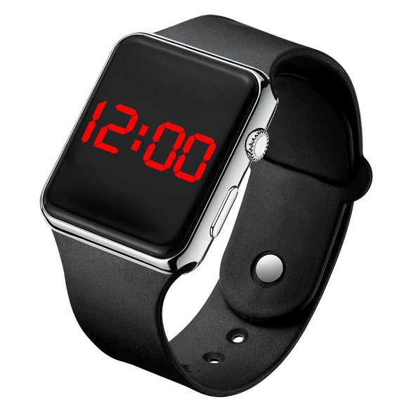 Wholesale Fashion Electronic Watch Square Shape Pu Strap Plastic Case Geometric Style