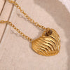 Wholesale Fashion Elegant Heartshaped Titanium Steel And Stainless Steel 18K Goldplated Pendant Necklace For Women