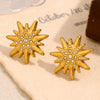 Wholesale Fashion Elegant Niche Highend Women's Stainless Steel Star Pattern Electroplated Earrings