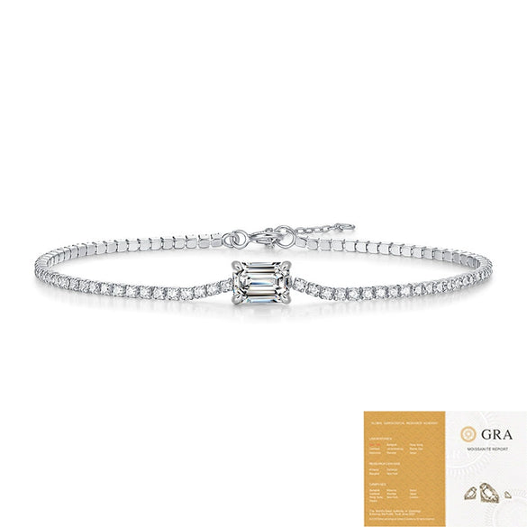 Wholesale Fashion Elegant S925 Silver Moissanite Geometric Aurora Inlay Bracelet For Women