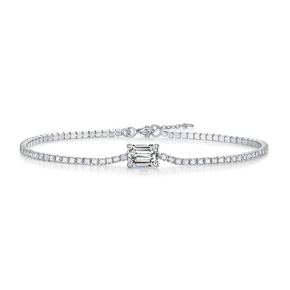 Wholesale Fashion Elegant S925 Silver Moissanite Geometric Aurora Inlay Bracelet For Women