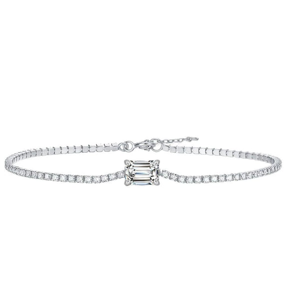 Wholesale Fashion Elegant S925 Silver Moissanite Geometric Aurora Inlay Bracelet For Women