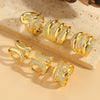 Wholesale Fashion Exaggerated Geometric Distressed Copper Ring For Women