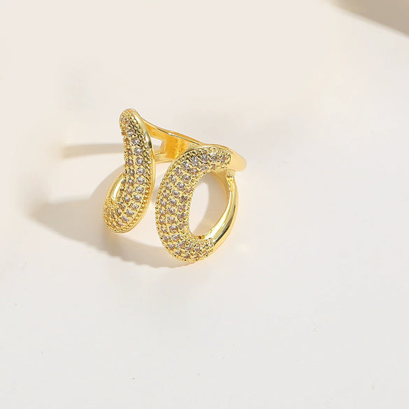 Wholesale Fashion Exaggerated Geometric Distressed Copper Ring For Women