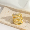 Wholesale Fashion Exaggerated Geometric Distressed Copper Ring For Women
