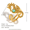 Wholesale Fashion Exaggerated Hand Jewelry Stainless Steel 18K Gold Plated Open Ring With Animal Zodiac Shape