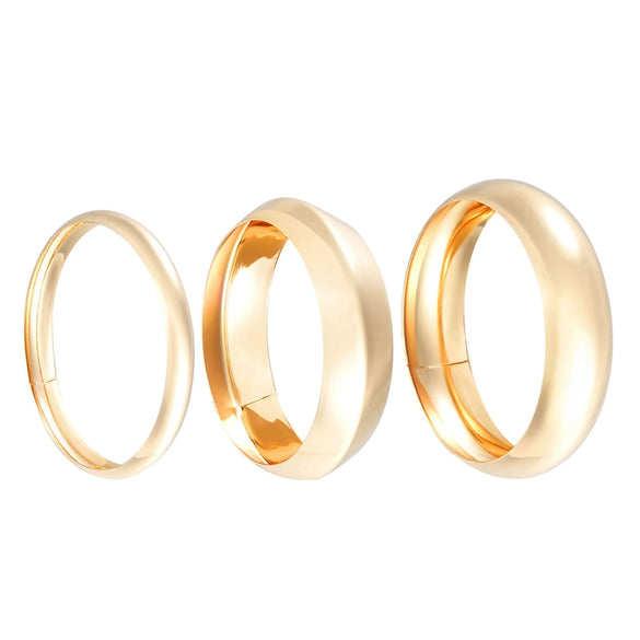 Wholesale Fashion Exaggerated Metal Alloy Arc Plain Circle Wide Multi Layer Simple Bracelet With Electroplating