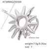 Wholesale Fashion Exaggerated Personality Geometric Stainless Steel Open Finger Ring With 18K True Gold Color Preserving Electroplating
