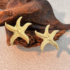 Wholesale Fashion Exaggerated Retro Starfish Stainless Steel Earrings With Electroplating Treatment