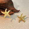 Wholesale Fashion Exaggerated Retro Starfish Stainless Steel Earrings With Electroplating Treatment