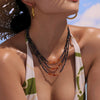 Wholesale Fashion Exquisite Clavicle Chain Girl's All Match Beaded Necklace With Geometric Shape Made Of Stainless Steel And Electroplated