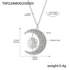 Wholesale Fashion Exquisite Creative Sun Moon Glow Inlaid Zircon Titanium Steel Ring And Clavicle Necklace With Electroplating