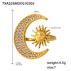 Wholesale Fashion Exquisite Creative Sun Moon Glow Inlaid Zircon Titanium Steel Ring And Clavicle Necklace With Electroplating