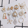 Wholesale Fashion Exquisite Crystal Pearl Bowknot And Fivepointed Star Pendant Earrings Jewelry Accessories With Electroplating Treatment