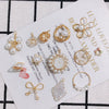 Wholesale Fashion Exquisite Crystal Pearl Bowknot And Fivepointed Star Pendant Earrings Jewelry Accessories With Electroplating Treatment