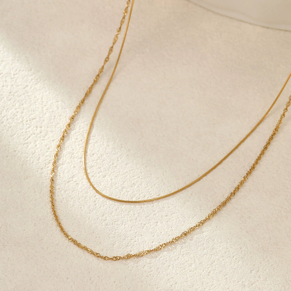 Wholesale Fashion Exquisite Stainless Steel 18K Geometric Clavicle Necklace With Electroplating For Women