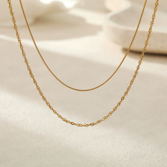 Wholesale Fashion Exquisite Stainless Steel 18K Geometric Clavicle Necklace With Electroplating For Women