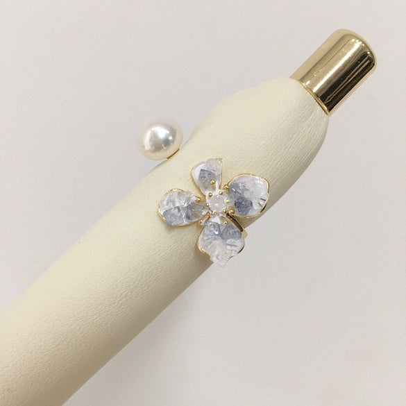 Wholesale Fashion Exquisite Women's Freshwater Pearl Ring With Copper Accessories Flat Round And Rose Buns Round Shapes