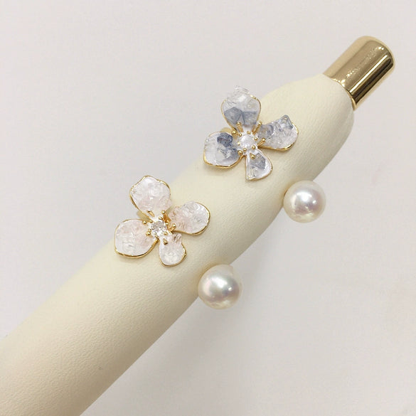 Wholesale Fashion Exquisite Women's Freshwater Pearl Ring With Copper Accessories Flat Round And Rose Buns Round Shapes