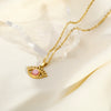 Wholesale Fashion Eyes Pendant Necklace In Stainless Steel With O Word Chain And Pvd Furnace Vacuum Real Gold Plating