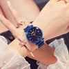 Wholesale Fashion Female Student Round Dial Alloy Case Stainless Steel Strap Star Pattern Watch