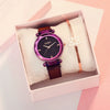 Wholesale Fashion Female Student Round Dial Alloy Case Stainless Steel Strap Star Pattern Watch