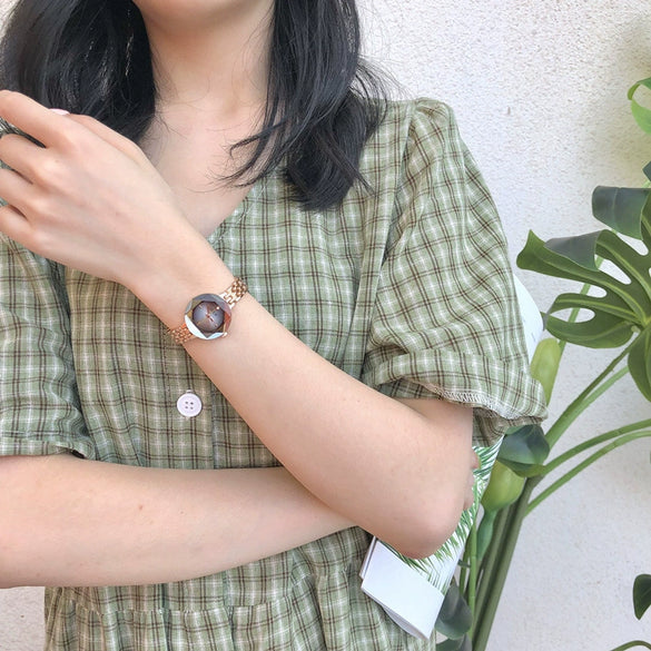Wholesale Fashion Female Student Watch Alloy Case Stainless Steel Strap Round Dial
