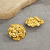 Wholesale Fashion Flower Leaf Titanium Steel Earrings 18K Gold Plated
