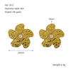 Wholesale Fashion Flower Leaf Titanium Steel Earrings Stainless Steel Gold Plated Water Plated For Women