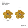 Wholesale Fashion Flower Leaf Titanium Steel Earrings Stainless Steel Gold Plated Water Plated For Women