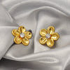 Wholesale Fashion Flower Leaf Titanium Steel Earrings Stainless Steel Gold Plated Water Plated For Women
