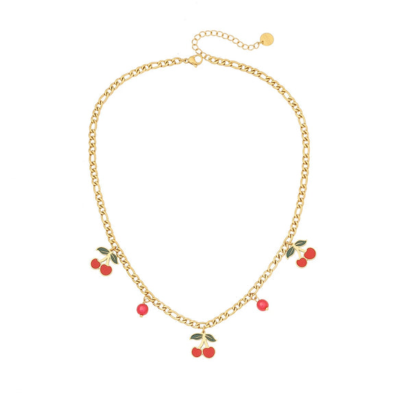 Wholesale Fashion Fruit Shaped Stainless Steel Pendant Necklace With O Chain And Electroplating Treatment For Women
