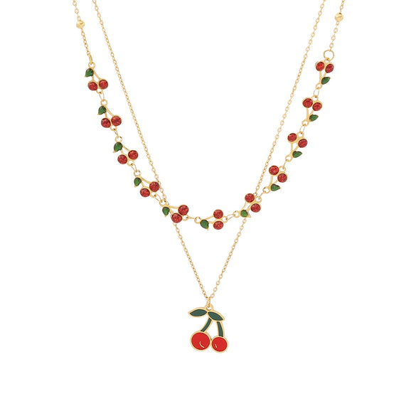 Wholesale Fashion Fruit Shaped Stainless Steel Pendant Necklace With O Chain And Electroplating Treatment For Women