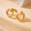 Wholesale Fashion Geometric Circle Goldplated Stainless Steel Women's Earrings