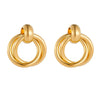 Wholesale Fashion Geometric Circle Goldplated Stainless Steel Women's Earrings
