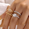 Wholesale Fashion Geometric Copper Electroplated Couple Rings For Women