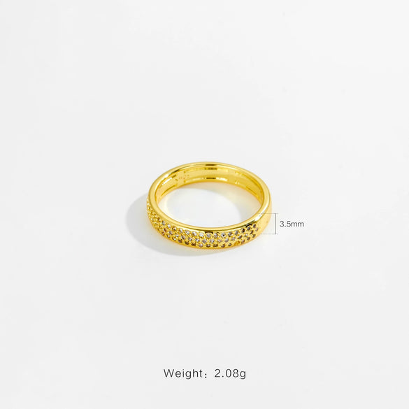 Wholesale Fashion Geometric Copper Ring With Platinum And 18K Gold Electroplating