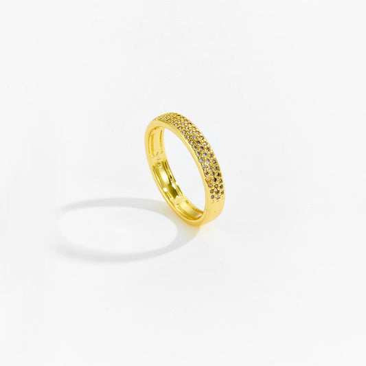 Wholesale Fashion Geometric Copper Ring With Platinum And 18K Gold Electroplating