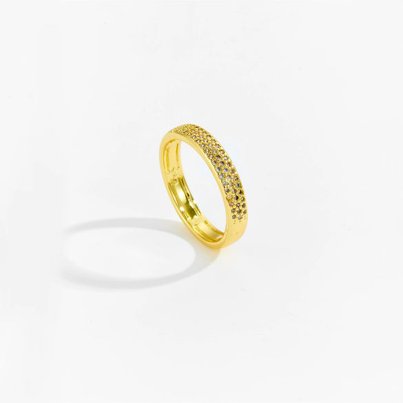 Wholesale Fashion Geometric Copper Ring With Platinum And 18K Gold Electroplating