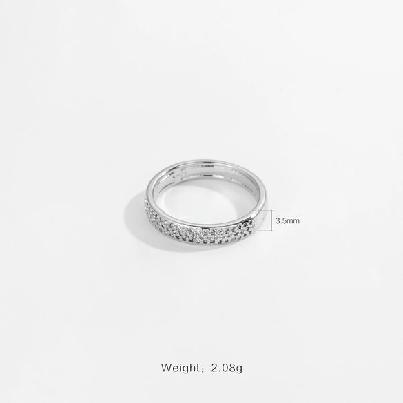 Wholesale Fashion Geometric Copper Ring With Platinum And 18K Gold Electroplating