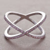 Wholesale Fashion Geometric Copper Ring With Zirconia