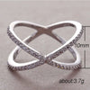 Wholesale Fashion Geometric Copper Ring With Zirconia