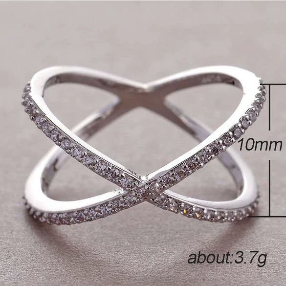 Wholesale Fashion Geometric Copper Ring With Zirconia
