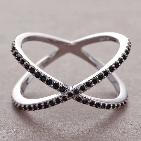 Wholesale Fashion Geometric Copper Ring With Zirconia