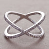 Wholesale Fashion Geometric Copper Ring With Zirconia