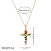 Wholesale Fashion Geometric Cross Necklace And Flower Bracelet Copper Electroplated Inlaid Zircon