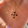 Wholesale Fashion Geometric Cross Necklace And Flower Bracelet Copper Electroplated Inlaid Zircon