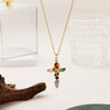 Wholesale Fashion Geometric Cross Necklace And Flower Bracelet Copper Electroplated Inlaid Zircon