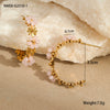 Wholesale Fashion Geometric Daisy Flower Stainless Steel Earrings With 18K Electroplating For Women